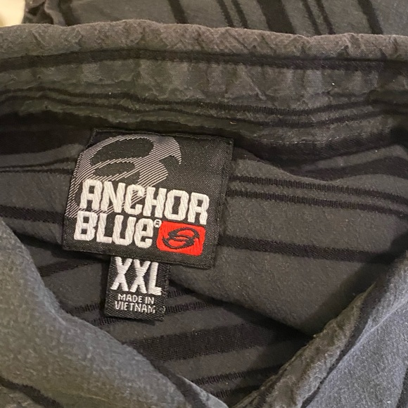 Men’s Anchor Blue short sleeve button up - Picture 2 of 3